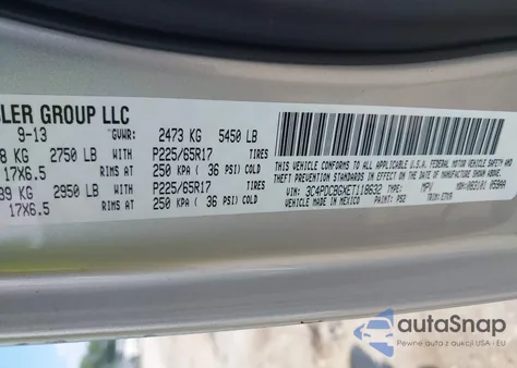 2014 Dodge Journey Sxt из США, поврежденный, VIN 3C4PDCBGXET118632